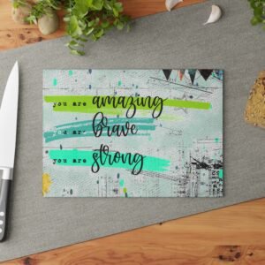 Words of Affirmation Tempered Glass Cutting Board - Chic Kitchen Decor, Gifts for Home Cooks, Recipe Displays, Rustic Wedding Gift, Housewarming Present