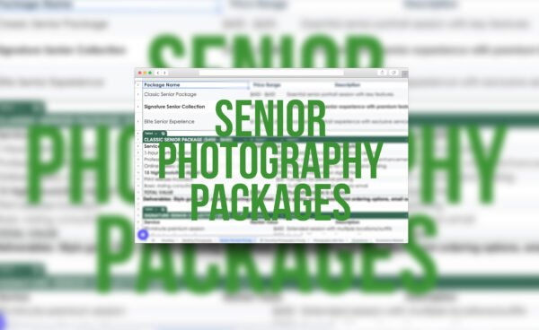 senior photography pricing template