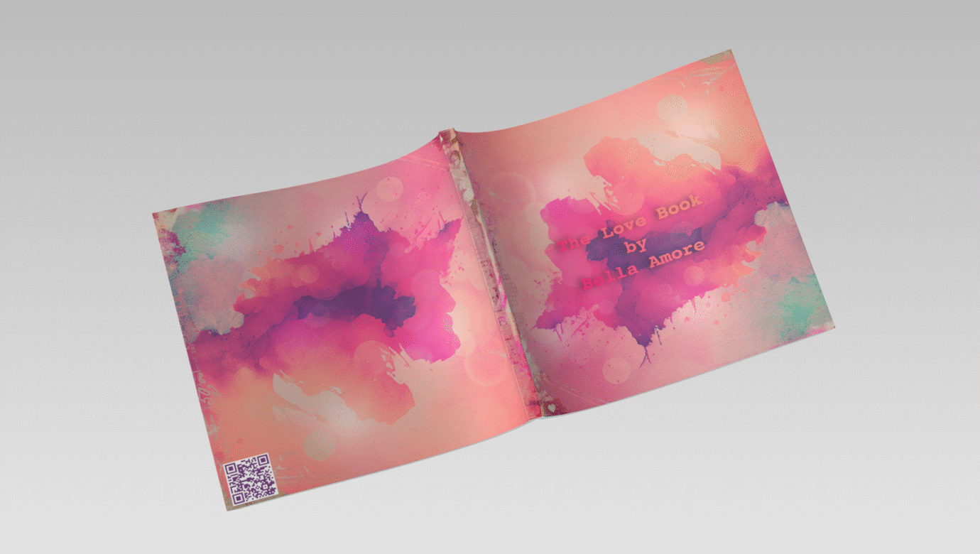 3D rendering and mockup of a square book by Bella Amore Photography