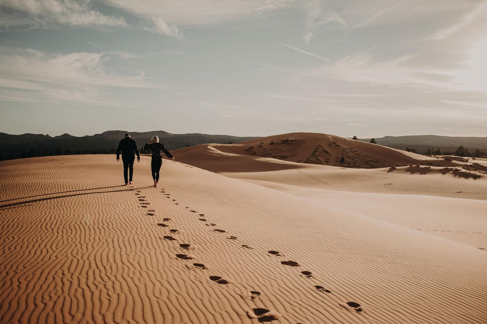 Picture of a couple walking in the sand with footprints behind them. Bella Amore Learning Platform Allows you to follow in the pros footsteps