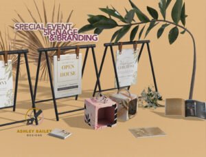 Beautiful 3 View of a Poster on a Sandwich Board - Premium Event Posters & Custom Signage – From Intimate Gatherings to Grand Celebrations Designed by Ashley Bailey Designs