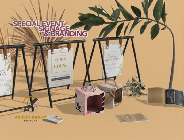 Beautiful 3 View of a Poster on a Sandwich Board - Premium Event Posters & Custom Signage – From Intimate Gatherings to Grand Celebrations Designed by Ashley Bailey Designs