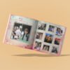 Bella Amore Photography and Memory Photo Album Templates, a book page rendered in 3D so that you can see a magazine style layout across two pages which is perfect for artists, photographers, interior designers, and other professionals who need a photo album template