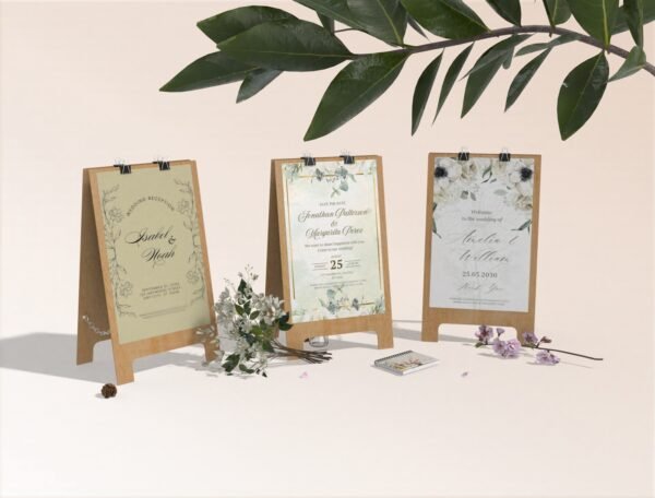Beautiful 3 View of a Poster on a Sandwich Board - Premium Event Posters & Custom Signage – From Intimate Gatherings to Grand Celebrations Designed by Bella Amore.store