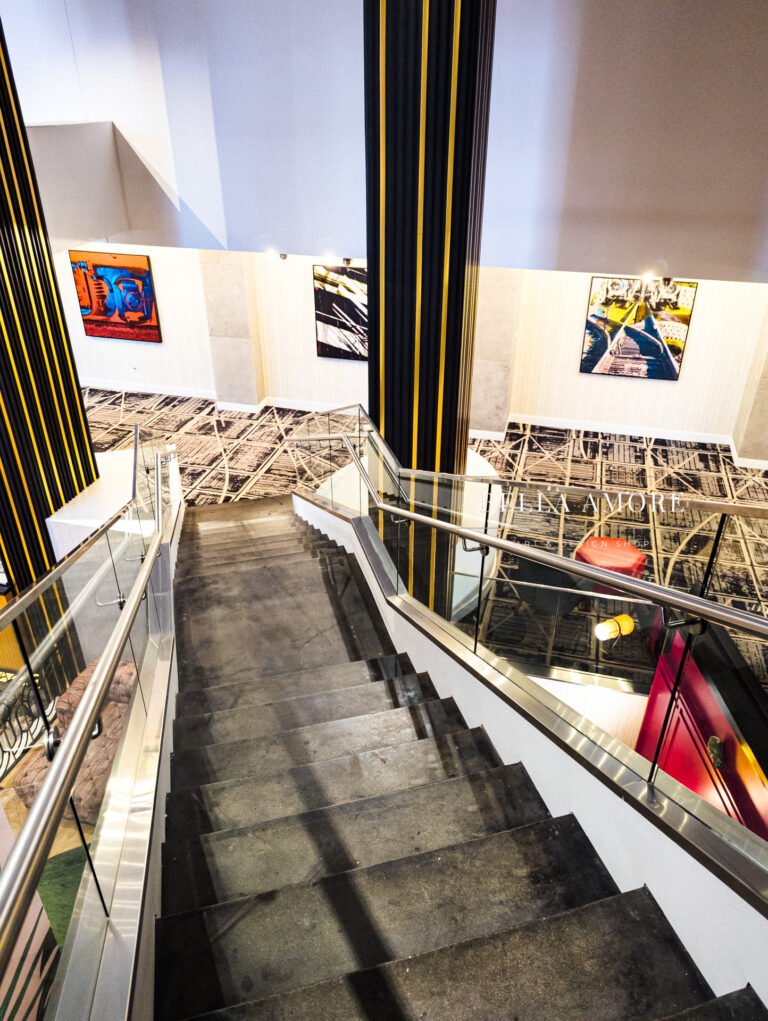The Starling Hotel lounge in Downtown, Atlanta, Georgia, 2nd floor lobby, real estate commercial photography