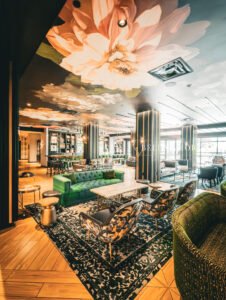The Starling Hotel lounge in Downtown, Atlanta, Georgia, bistro, real estate commercial photography