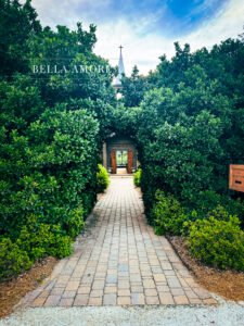 Photography of the trellis entrance of the outdoor chapel at Pine Knolls Farm in Appling, Georgia