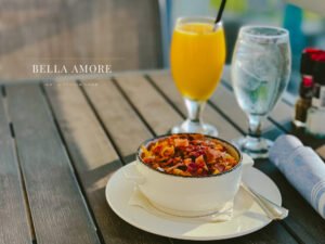 Professional Food photography - picture of a grits with bacon topping Myrtle Beach South Carolina