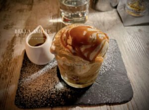 Professional Food photography - picture of gourmet apple turnover dessert in a restaurant setting