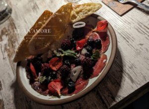 Professional Food photography - picture of berry torte dessert