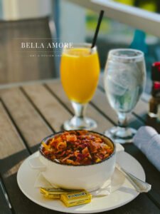 Professional Food photography - picture of a grits with bacon topping Myrtle Beach south carolina